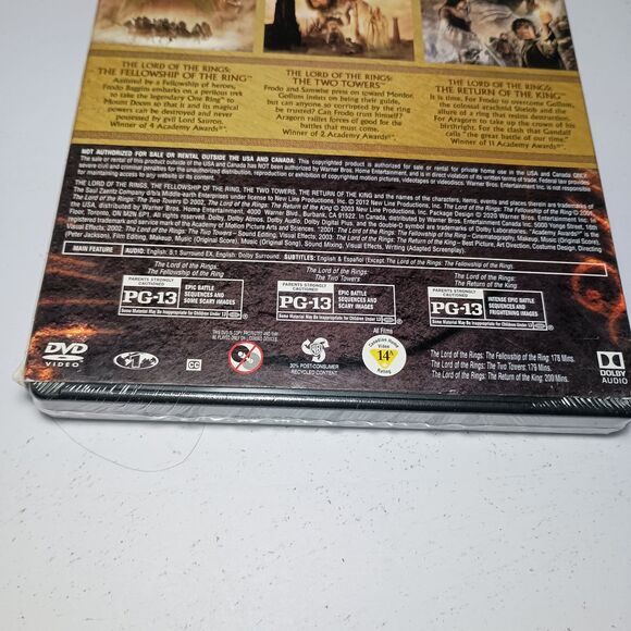 Lord Of The Rings Trilogy 3-Film Collection DVD 2012 New Sealed W/ Slipcover - Picture 5 of 13